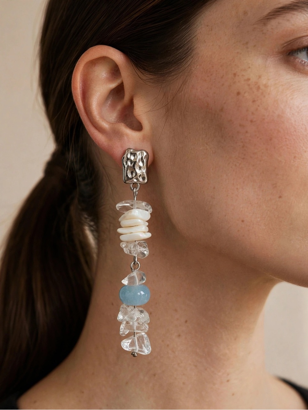 New Amimi | Handmade Crystal Chip Drops | S925 Posts E134